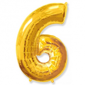 Шар гелиевый цифра 6 (40х102 см) в Видном
