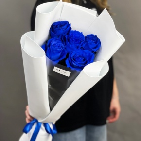 Букет из 5 синих роз Эквадор в Видном