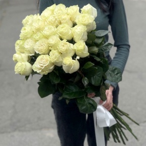 Монобукет из 25 роз Эквадор Мондиаль (80 см) в Видном