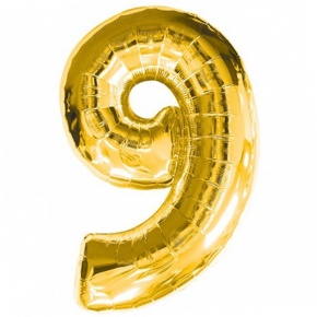 Шар гелиевый цифра 9 (40х102 см) в Видном