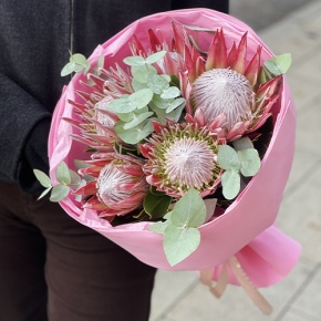 Букет из 5 протей и эвкалипта в Видном