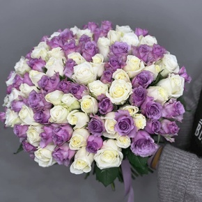 Букет "Фиолетовый микс" из 101 розы (40 см) в Видном