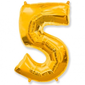 Шар гелиевый цифра 5 (40х102 см) в Видном
