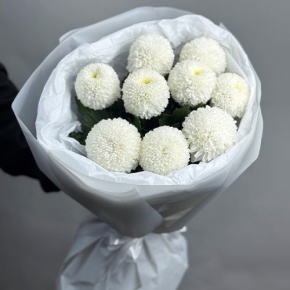 Букет из 9 белых хризантем Момоко в Видном