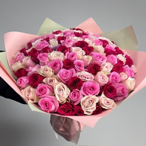 Букет "Ода любви" из 101 розы микс (40 см) в Видном