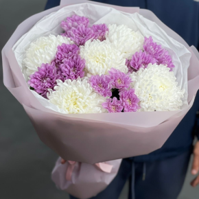 Букет "Вместе с тобой" из нежных хризантем в Видном