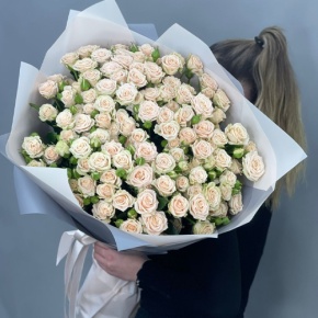 Букет из 25 кремовых кустовых роз (70 см) в Видном