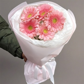 Букет из 5 розовых гербер мини в Видном