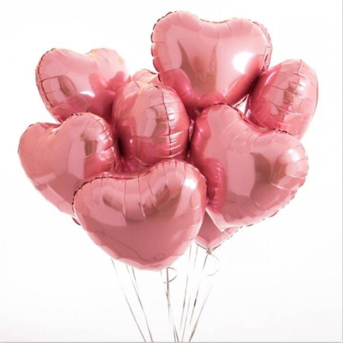 Сердце розовое фольгированный шар с гелием (45 см) в Видном